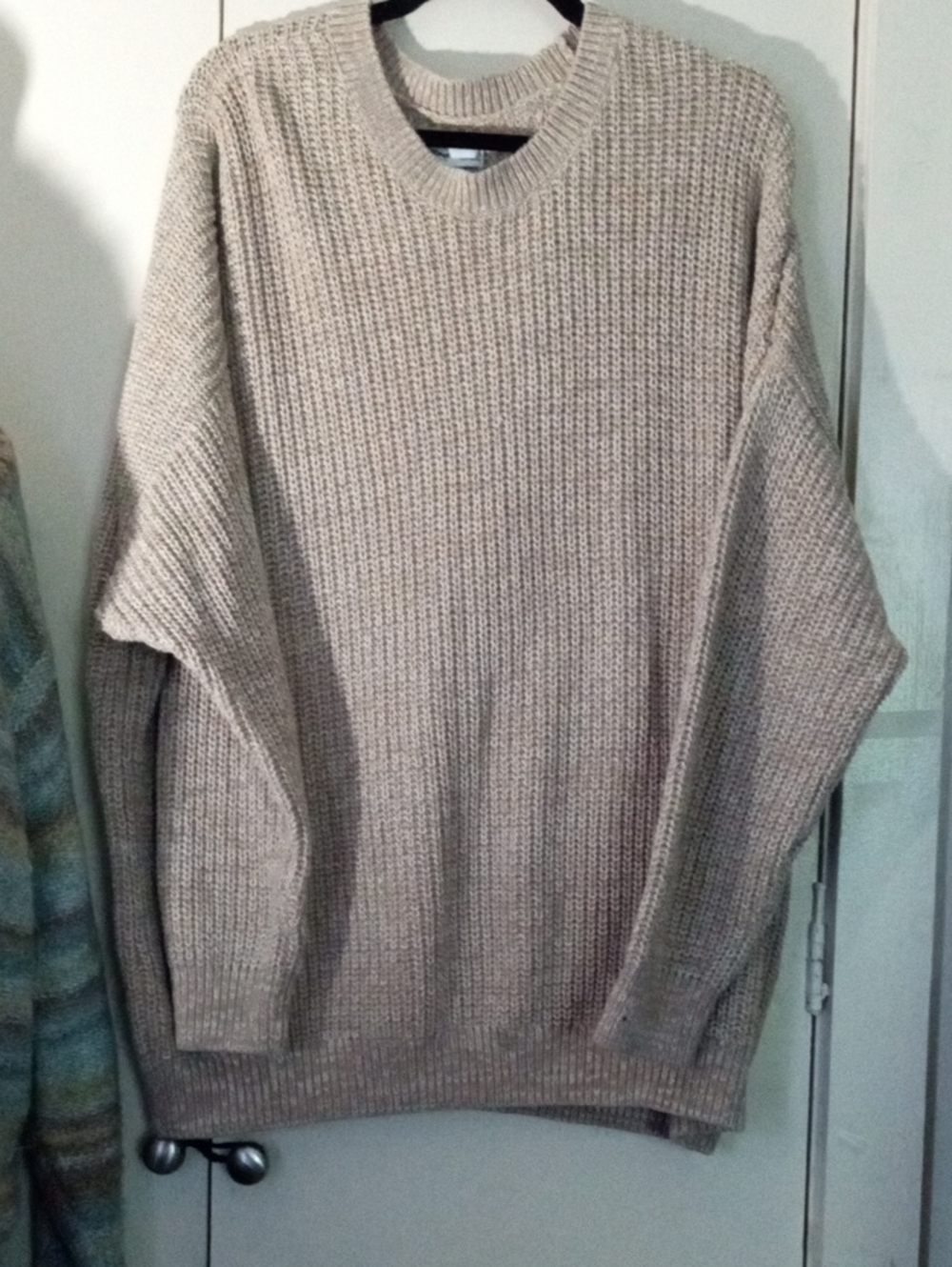Sonoma Men's Crewneck Rib Knit Cotton Blend Pullover Sweater in Taupe 2X